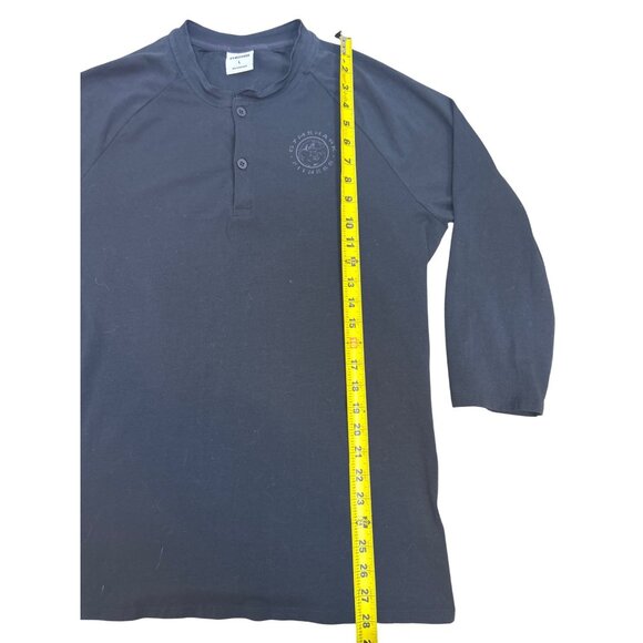 Gymshark Legacy Henley Men’s L Shirt Black 3/4 sleeve Athletic Casual Top - Picture 10 of 13